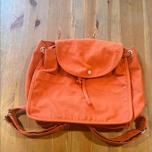 Orange BAGGU Canvas Backpack